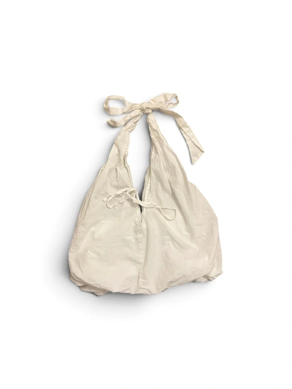 Free People bubble Cream Tie-Back Halter Tank Top